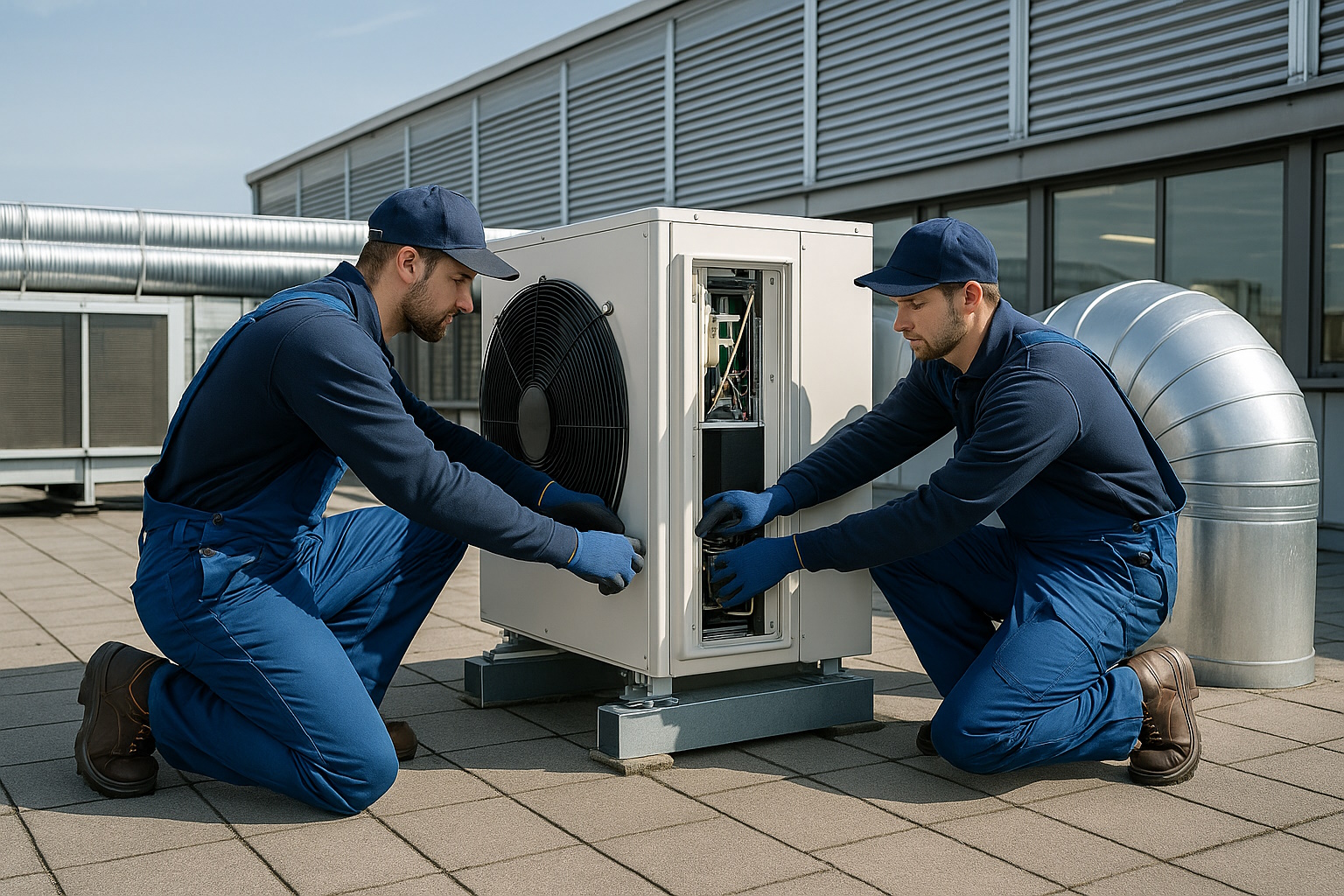Commercial HVAC installation